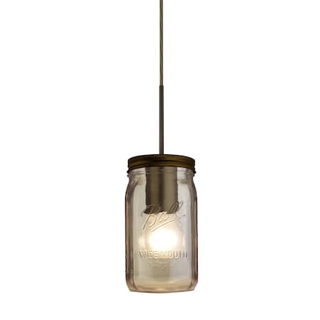 Besa Lighting Milo 4 Cord Pendant, Smoke, Bronze Finish, 1x40W Incandescent 1JT-MILO4SM-BR